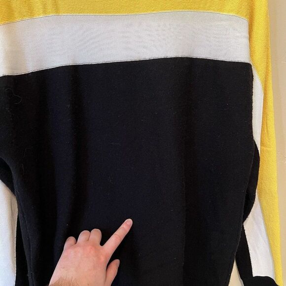 Fendi Womens Cashmere Colorblock Mesh White Yellow Black Size 40 - Picture 8 of 12